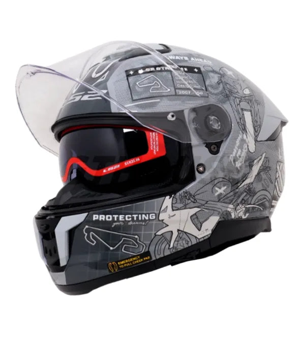 LS2 FF320 STREAM II GP HELMETS -MATT GREY-06