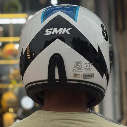 SMK Retro Ranko Electro  White Gloss (GL125) Helmet