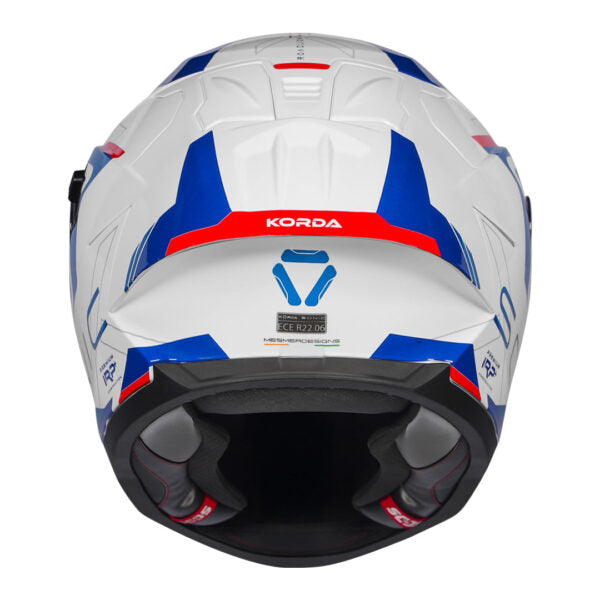 KORDA SONIC GP ROADLION GLOSS BLUE RED W/P HELMET (Dual visor)