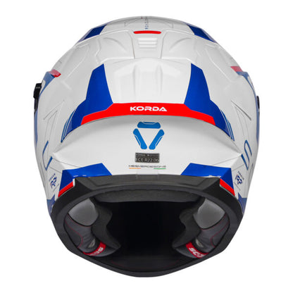 KORDA SONIC GP ROADLION GLOSS BLUE RED W/P HELMET (Dual visor)