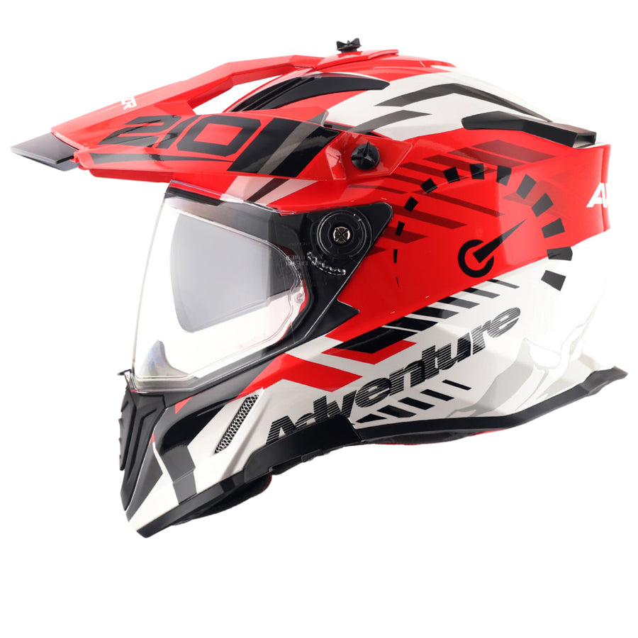 Axor X-Cross Dual Visor Speedometer Gloss White Red Helmet