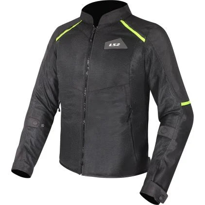 LS2 JACKET BREEZE MAN BLACK HiViz YELLOW - CE CLASS A CERTIFIED JACKET