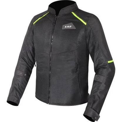 LS2 JACKET BREEZE MAN BLACK HiViz YELLOW - CE CLASS A CERTIFIED JACKET