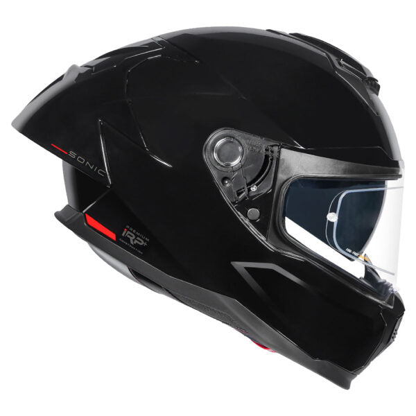 KORDA SONIC GP SOLID GLOSS BLACK W/P HELMET (Dual visor)