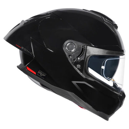 KORDA SONIC GP SOLID GLOSS BLACK W/P HELMET (Dual visor)