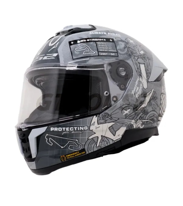 LS2 FF320 STREAM II GP HELMETS -MATT GREY-06