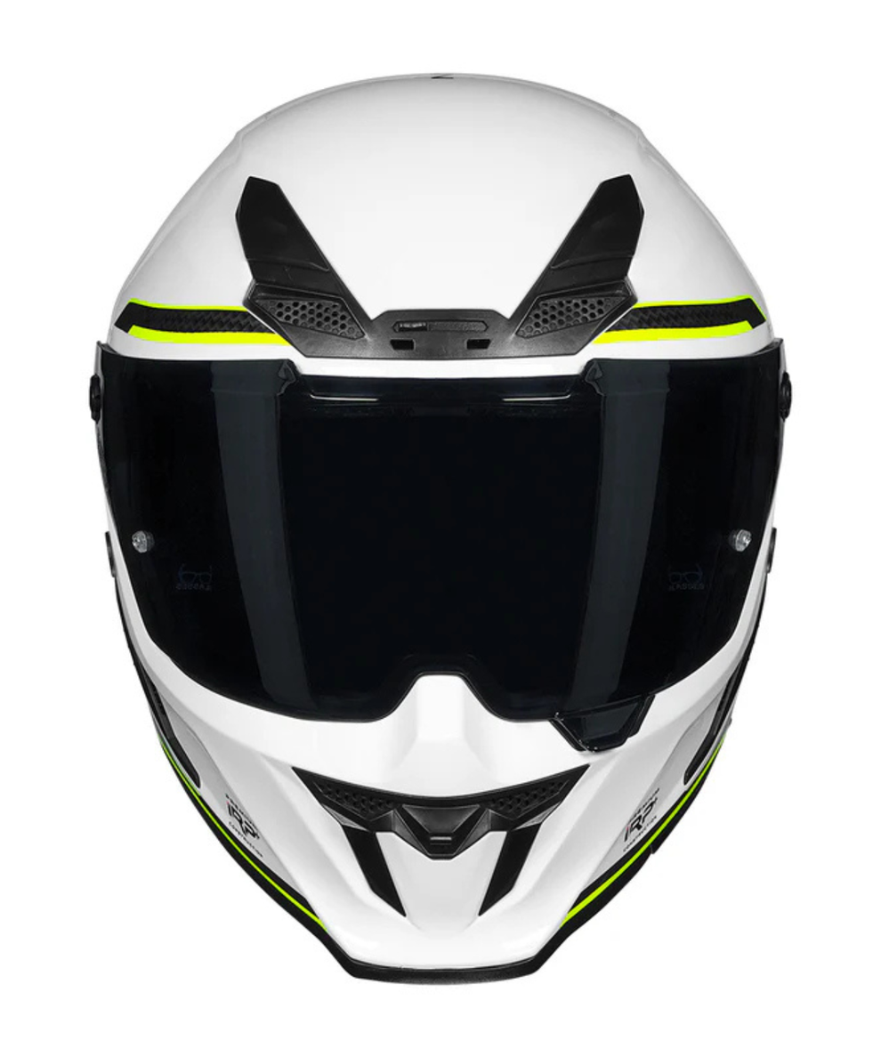 KORDA ICON TOKIO GLOSS WHITE FLO.YELLOW HELMET (Dual visor)