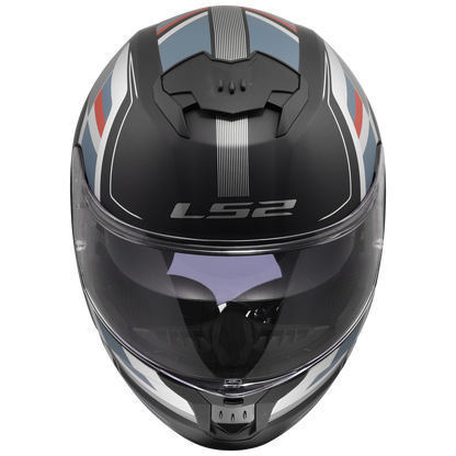 LS2 FF320 Stream II Vintage Matt Black Grey Red -06