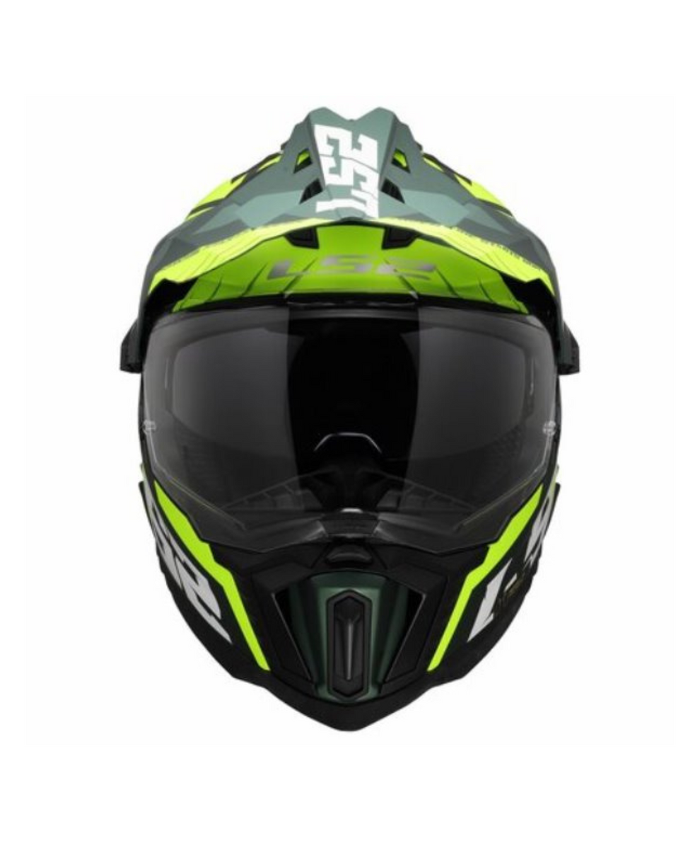 LS2 MX701 EXPLORER Spire Gloss Hi Viz Green Helmets - AH Helmets