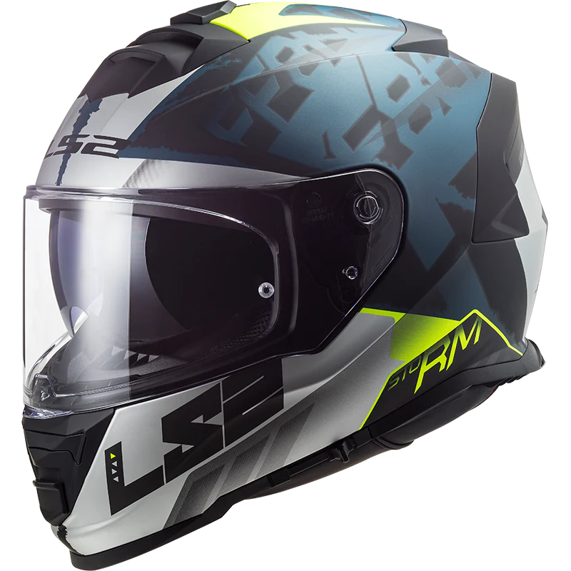 LS2 FF800 Storm II Sprinter Gloss Black Silver Cobalt Helmet-06(D-RING)