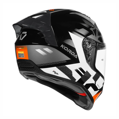 KORDA EVO TRITON HELMETS- GLOSS BLACK WHITE ORANGE