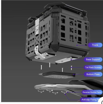 MH MOTO ADVENTURE ALUMINIUM TOP BOX - 45 Ltrs WITH INTEGRATED  MOLLE EXPANSION SIDE OPNABLE TRAY