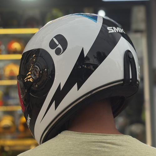 SMK Retro Ranko Electro  White Gloss (GL125) Helmet