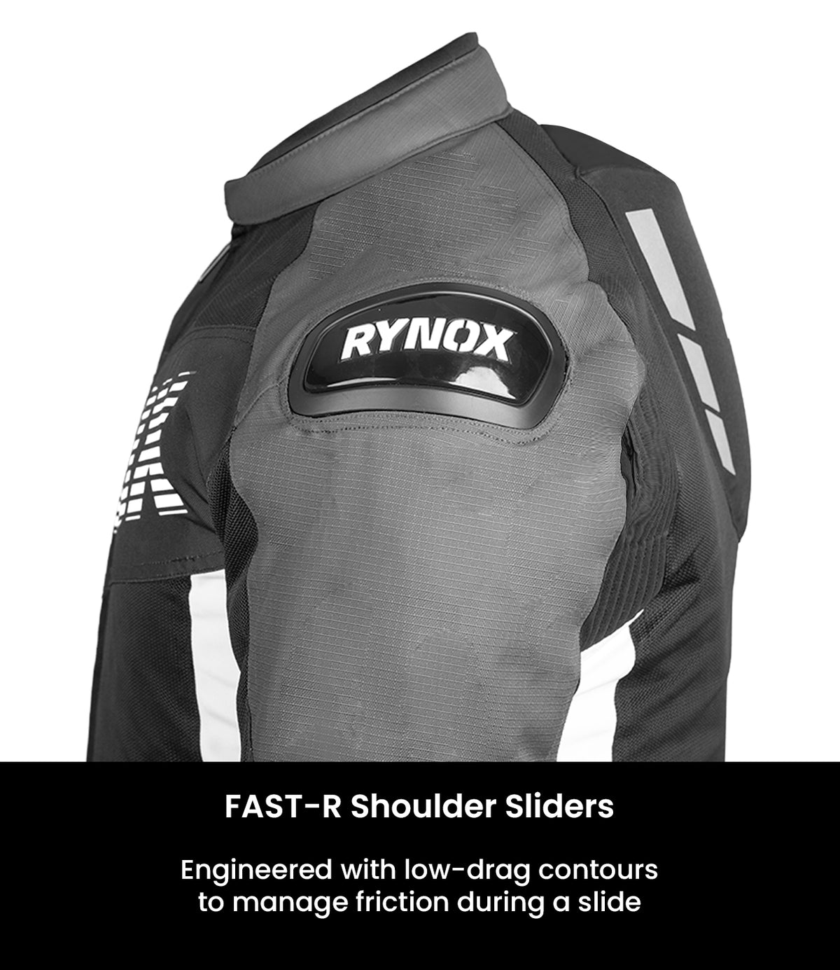 Rynox Delta Gt Jacket (Sports fit)-BLACK WHITE