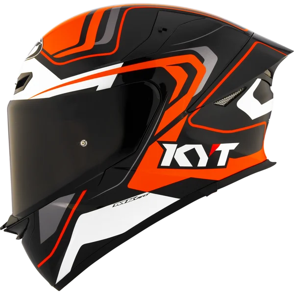 KYT TT Revo Overtech Black Orange Gloss Helmet