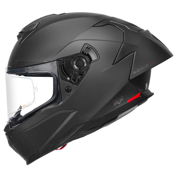KORDA SONIC GP SOLID MATT BLACK W/P HELMET (Dual visor)