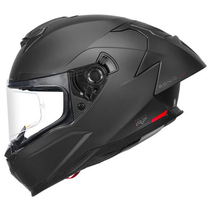 KORDA SONIC GP SOLID MATT BLACK W/P HELMET (Dual visor)