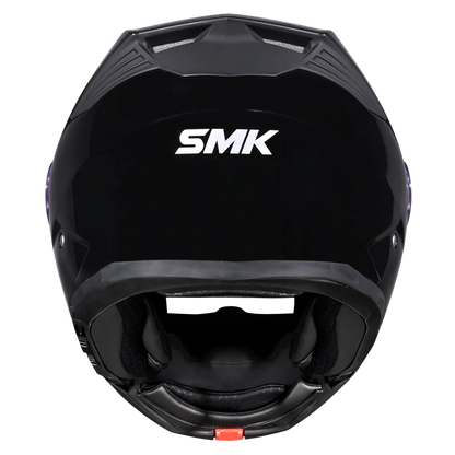 SMK Gullwing Gloss Black Unicolor Helmet(GL200)ECE 22-06