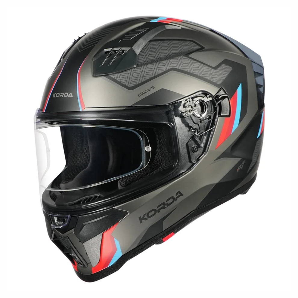 KORDA EVO ORCUS HELMET- MATT GREY  BLUE RED
