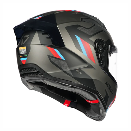 KORDA EVO ORCUS HELMET- MATT GREY  BLUE RED