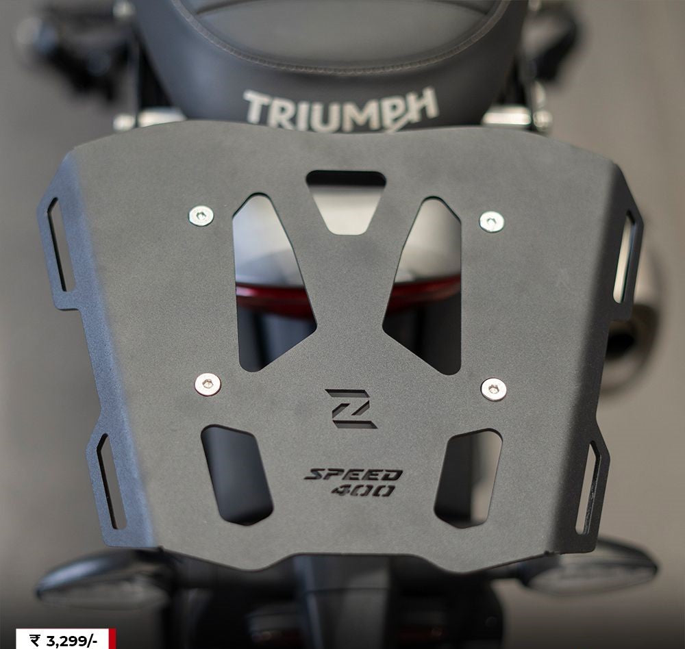 ZANA TOP RACK ALUMINIUM PLATE T-1 BLACK FOR TRIUMPH SPEED 400 - AH Helmets