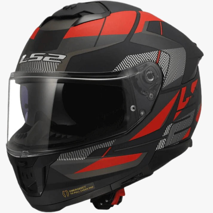 LS2 FF320 Stream II Road HELMETS -Gloss Black Titanium Red