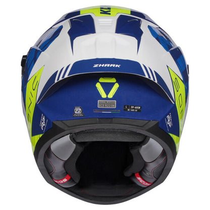 KORDA SONIC GP ZHARK GLOSS  WHITE BLUE W/P HELMET (Dual visor)
