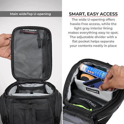 VIATERRA ACE UNIVERSAL MOTORCYCLE TANK BAG (STRAP BASED)