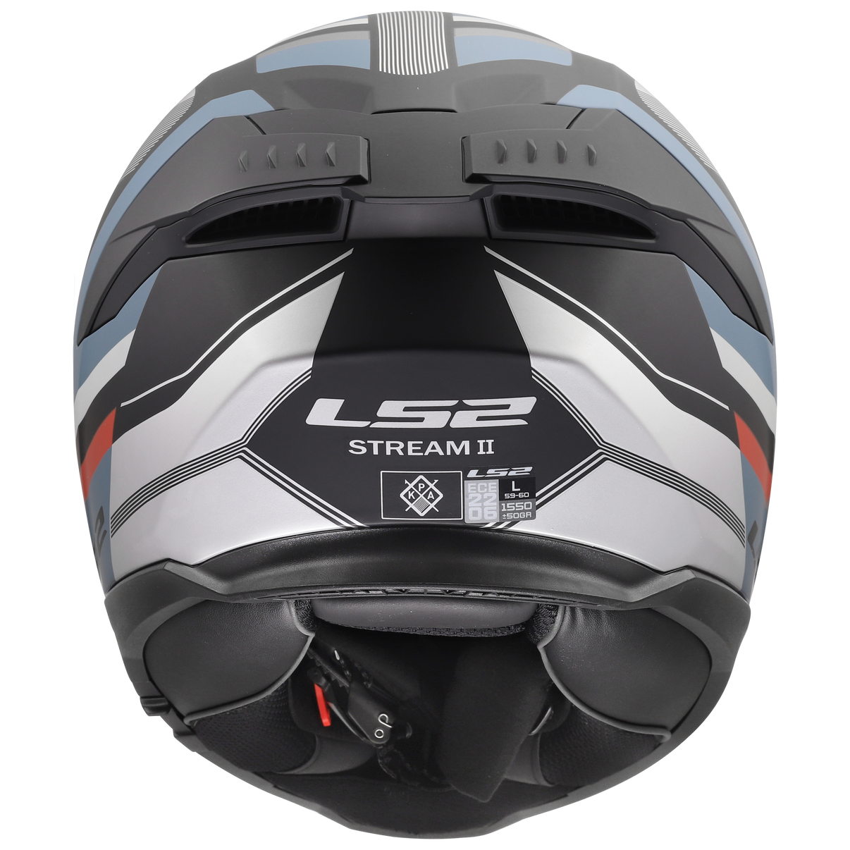 LS2 FF320 Stream II Vintage Matt Black Grey Red -06