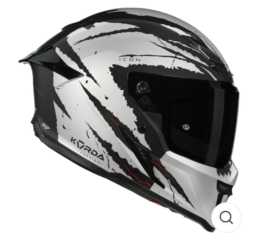 KORDA ICON FALLOUT MATT SILVER HELMET(Dual visor)