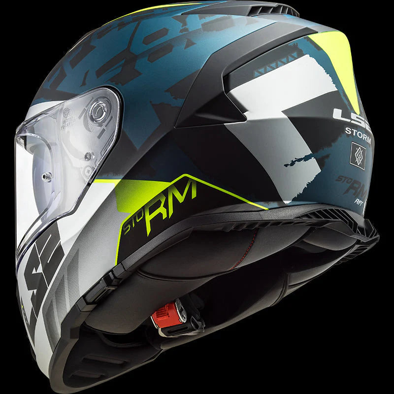 LS2 FF800 Storm II Sprinter Gloss Black Silver Cobalt Helmet-06(D-RING)
