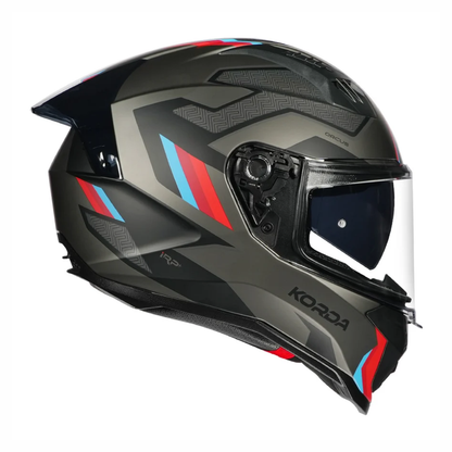 KORDA EVO ORCUS HELMET- MATT GREY  BLUE RED