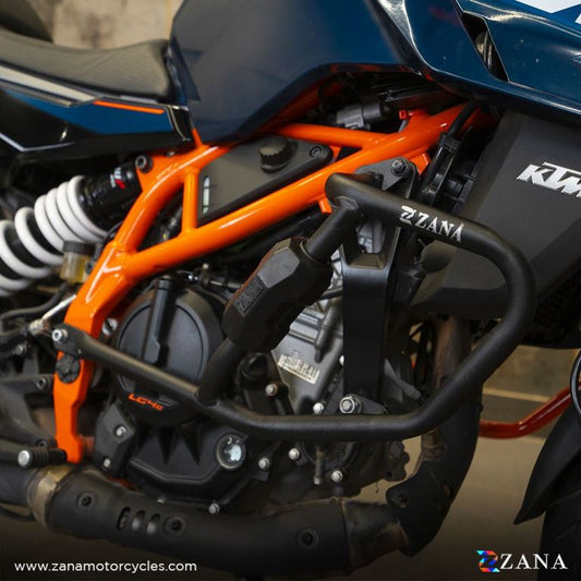 ZANA Crash guard with slider puck in black color for KTM Duke 390/250/200/390 Gen3 – ZI-8417