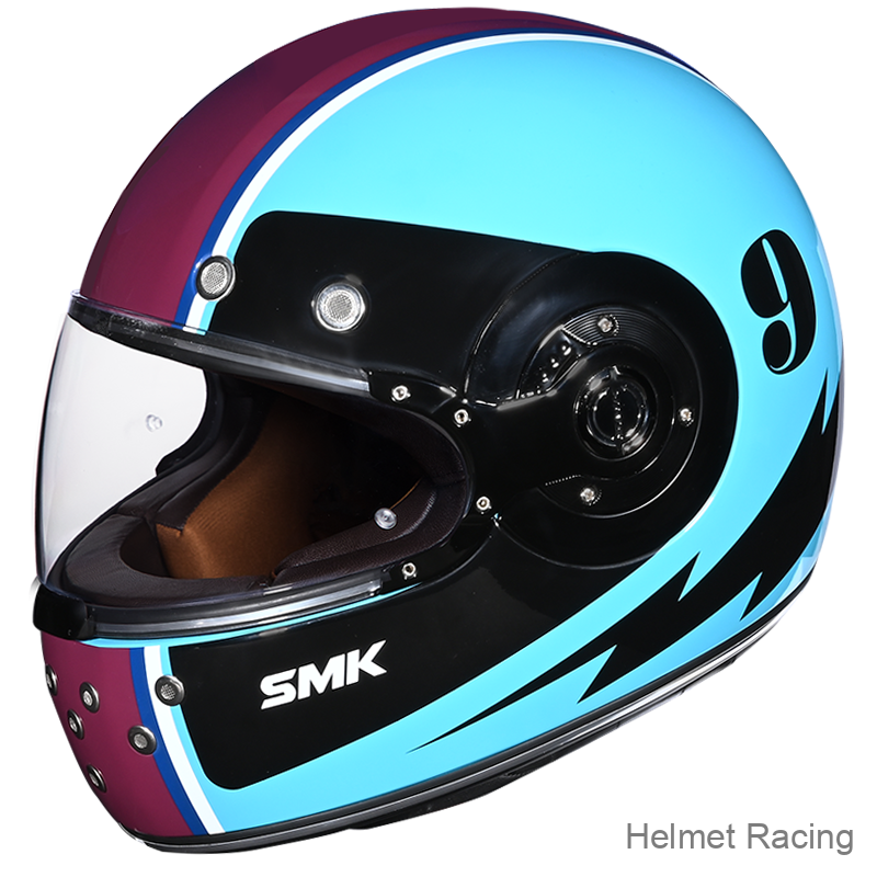 SMK Retro Ranko Electro Purple Gloss (GL523) Helmet - AH Helmets
