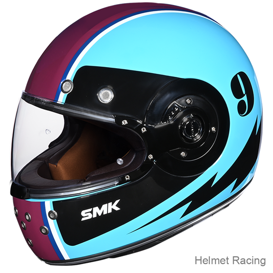 SMK Retro Ranko Electro Purple Gloss (GL523) Helmet - AH Helmets