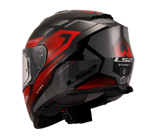 LS2 FF800 Storm II Kronos Gloss Red Grey Helmet (D Ring)