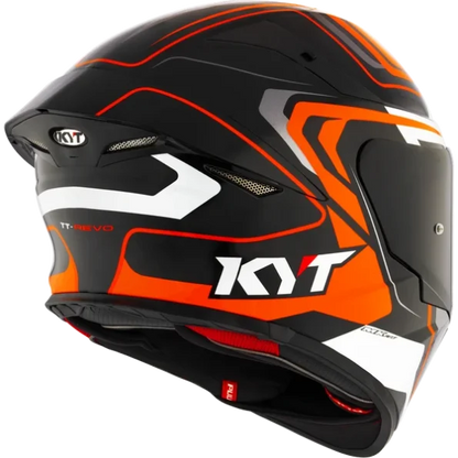 KYT TT Revo Overtech Black Orange Gloss Helmet