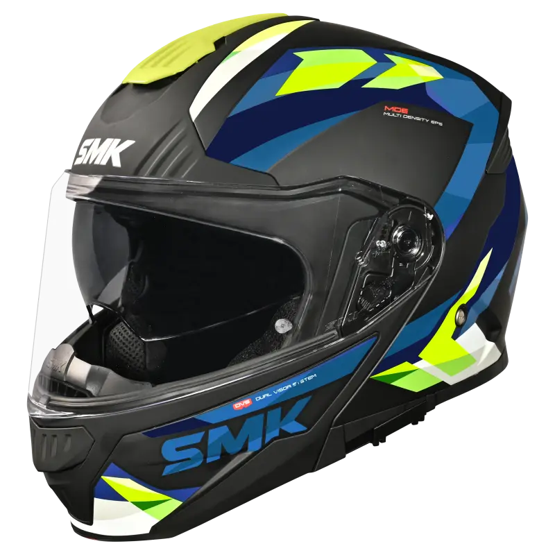 SMK Gullwing Charger Gloss Hiviz Blue Helmet(GL254)ECE22-06