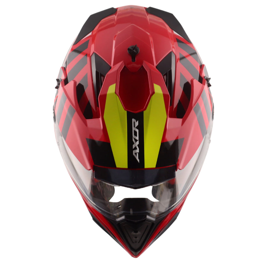 Axor X-Cross Dual Visor ORBIT Gloss RED BLACK Helmet – AH Helmets