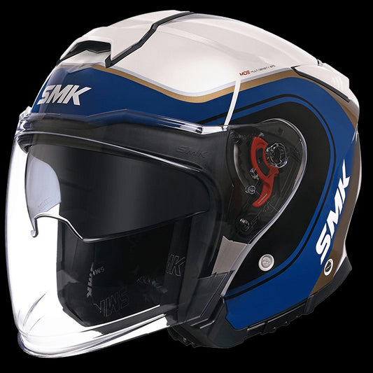 SMK GTJ Libero Helmet - Gloss White Blue Gold(GL157)