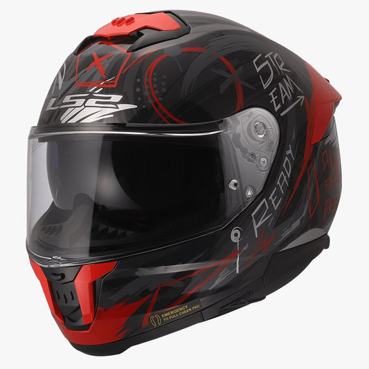 LS2 FF320 STREAM II SCRATCH HELMETS-GLOSS BLACK RED-06
