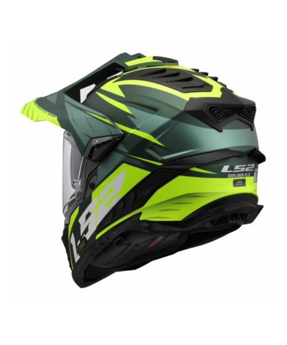 LS2 MX701 EXPLORER Spire Gloss Hi Viz Green Helmets - AH Helmets