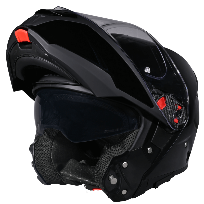 SMK Gullwing Gloss Black Unicolor Helmet(GL200)ECE 22-06
