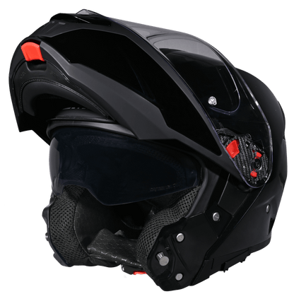 SMK Gullwing Gloss Black Unicolor Helmet(GL200)ECE 22-06