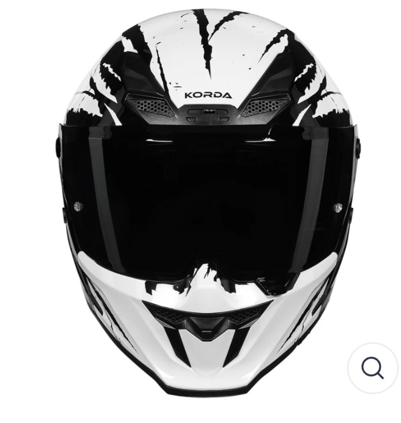 KORDA ICON FALLOUT GLOSS WHITE HELMET(Dual visor)