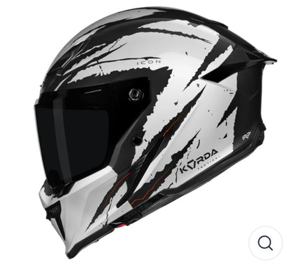 KORDA ICON FALLOUT MATT SILVER HELMET(Dual visor)