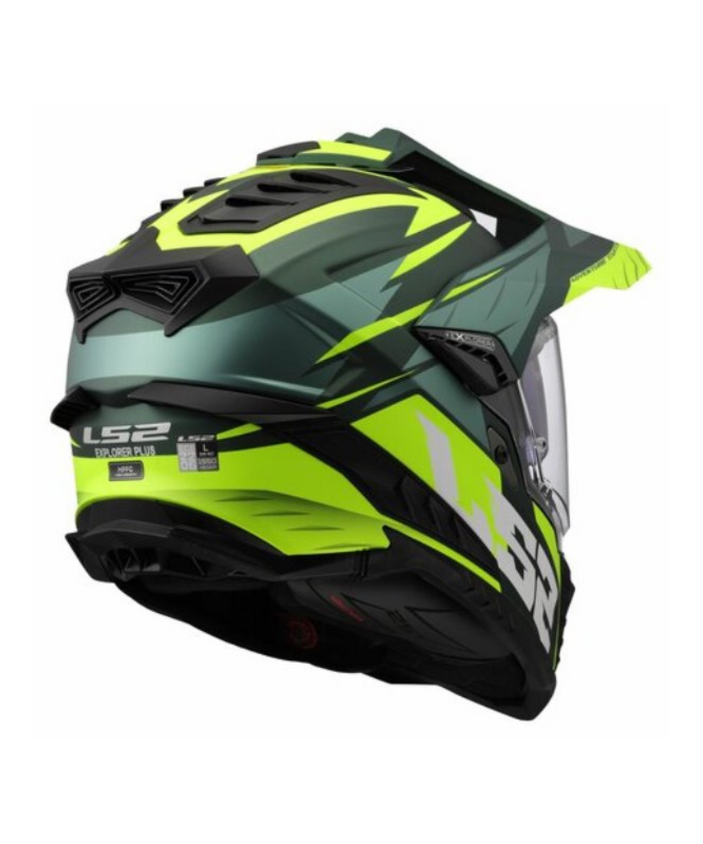LS2 MX701 EXPLORER Spire Gloss Hi Viz Green Helmets - AH Helmets