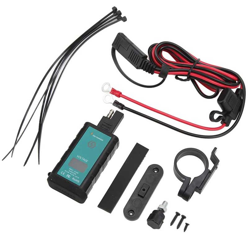 WUPP Q.03 Motorcycle USB charger with wiring harness