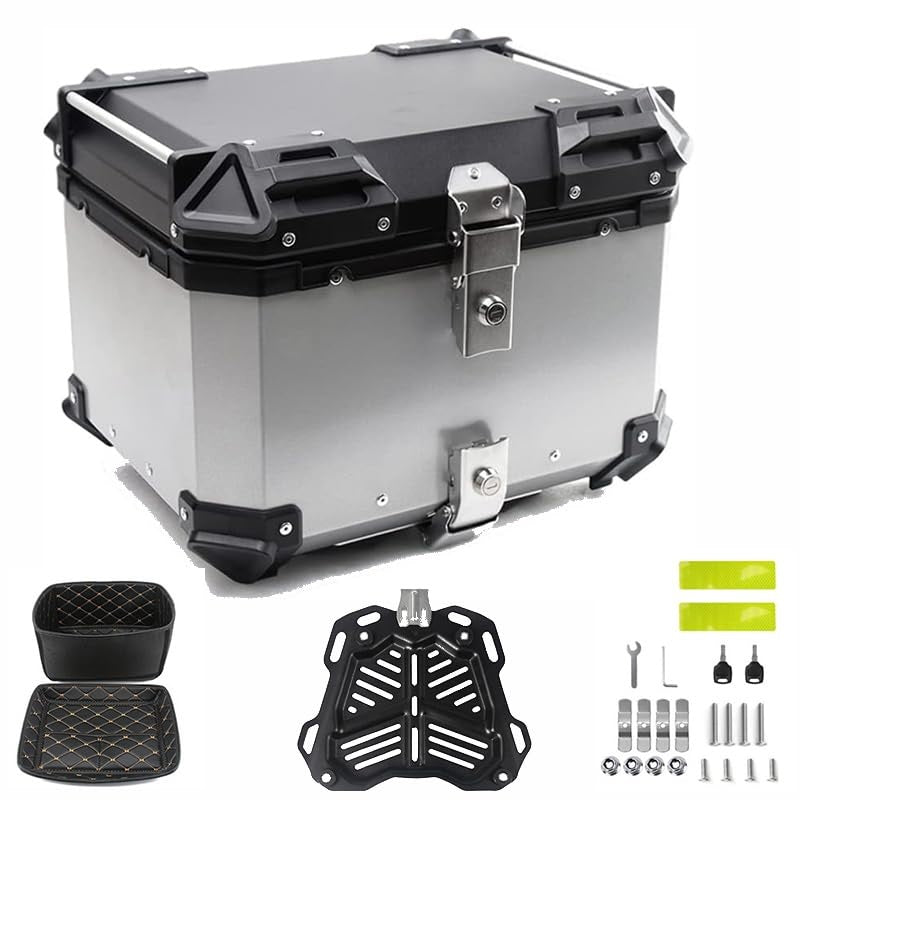 MH Moto Aluminium 55L Top box With Backrest