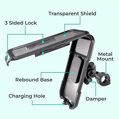Simtac Splash Gurard X Mobile Holder with Vibration Damper MHWP-PRO - AH Helmets